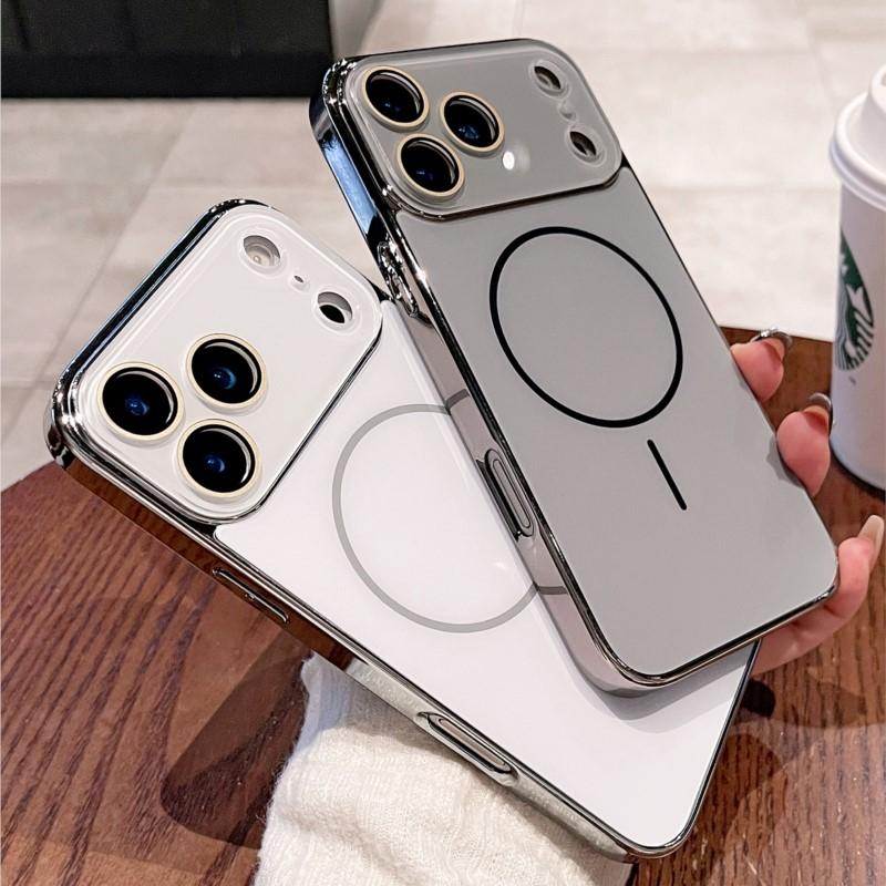 Для чехла Magsafe Для iPhone 17 Air 16 15 14 13 12 11 Pro Max Покрытие Магнитная Беспроводная Зарядка Защита Стеклянного Объектива Чехол