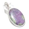 Пурпурит Драгоценный камень 925 Стерлинговое серебро Ювелирная подвеска 2,25"