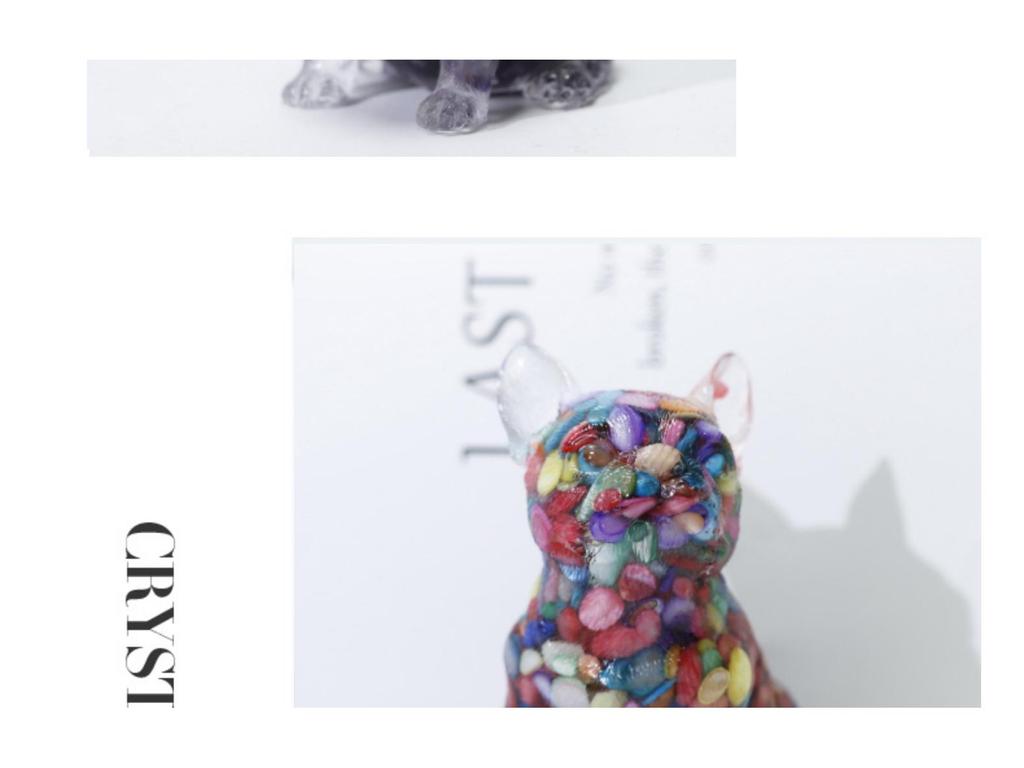 Charming Wangcai French Bulldog Figurine: Crystal Chip Stone Resin Craft