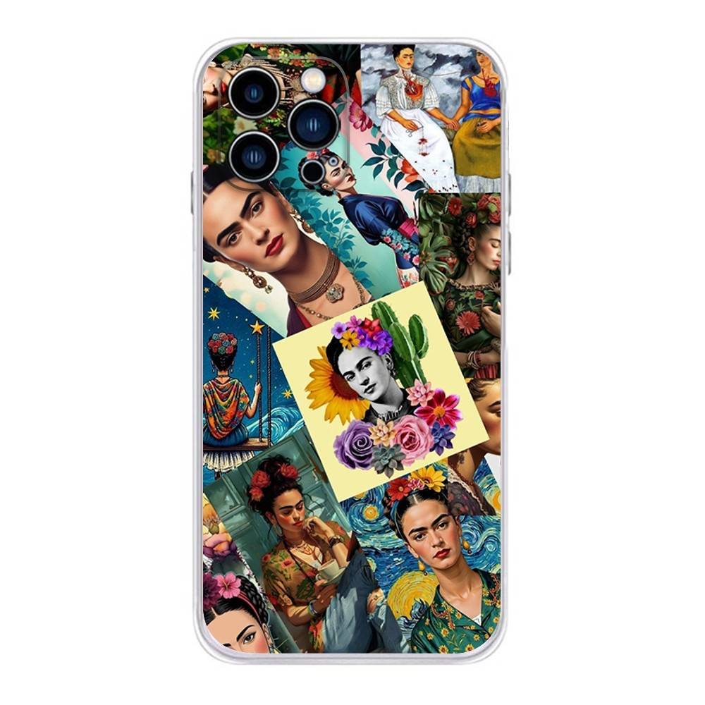 Модный Чехол для Телефона F-FridaS-S K-Kahlo Для iPhone 17,16,15,14,13,12,11 Plus,Pro,Max,XR,Plus,E,Mini Прозрачный Мягкий Чехол