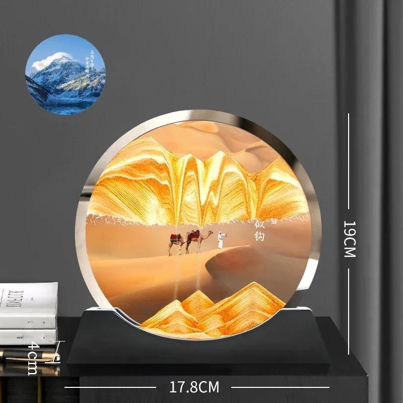 Sandscape Движущаяся песочная картина Пустынный снежный пейзаж Зыбучие пески Ремесло Круглые песочные часы Текущая песочная живопись Домашний декор Подарки