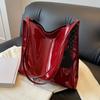 Solid Color Patent Leather Women Fashion Shoulder Bag Ladies Simple Luxury Handbag Purse Casual Travel Shopping Totes