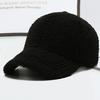 Women Winter Baseball Hat Lambswool Solid Color Long Brim Thermal Insulation Decorative Outdoor