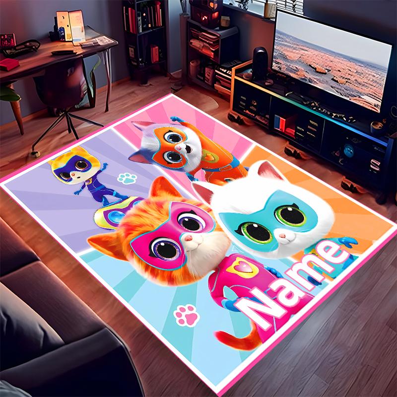 Custom personalization SuperKitties Print Area Rug - Soft, Washable Non-Slip Indoor Mat,Living Room,Home&Office Decorative Rug
