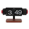 Flip Table Clock Retro Style Wooden Mechanical Automatic Flip Clock with Alarm Clock for Home