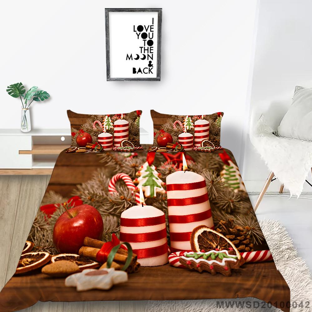 Рождественский комплект домашнего постельного белья, полноразмерное одеяло и наволочка для спальни, 2/3, мягкий моющийся домашний декор