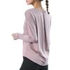 DAYCLOSET Топ для йоги с длинным рукавом, с отверстиями для пальцев, асимметричным подолом, дизайн yoga183 для женщин, быстросохнущий, влагоотводящий, тонкий, с открытой спиной, (М,