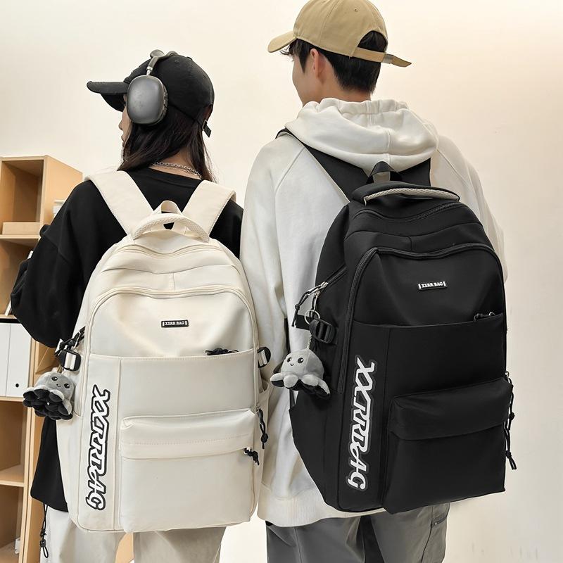 Male Large Capacity Backpack Letter Female Junior Senior High School Student Schoolbag Outdoor Travel Bag