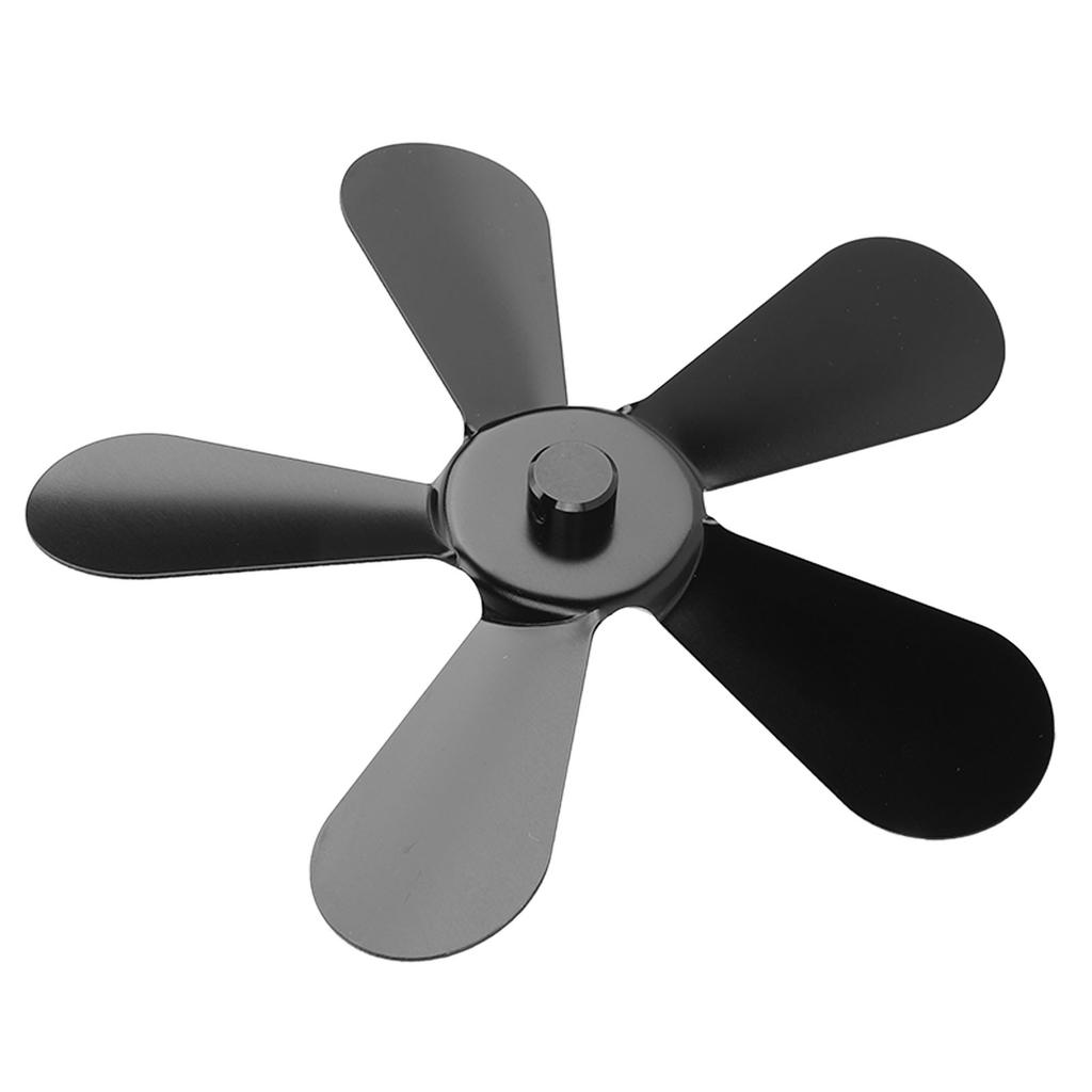 5 лопастей вентилятора для печи, лопасть из алюминиевого сплава, работающая от тепла, запасная лопасть для вентилятора камина, черная