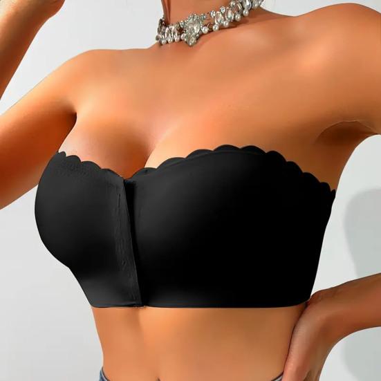 Бюстгальтеры без бретелек для женщин, беспроводная застежка спереди, бюстгальтер-бандо, бесшовный пуш-ап, бюстгальтер-бралетты, собирающийся в сборку