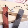 Wooden Bookmarks Unique Vintage Bookmark Handmade Wood Page Mark Engraved Book Marks with Pendant for Book Lovers Gift