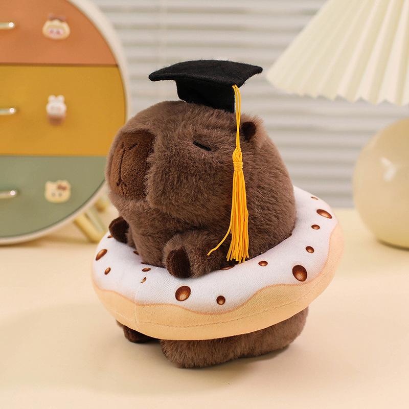 Милая милая шапочка доктора капибара кукла плюшевая игрушка пончик капибара кукла брелок тряпичная кукла