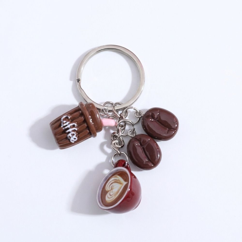 2PCS Mini Size Coffee Cup Keychain Coffee Shape Bag Pendant Mini Keychain Pendant For Backpack