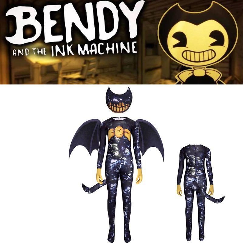 Kids Cosplay Costume Halloween Wing Mask Jumpsuit Suit