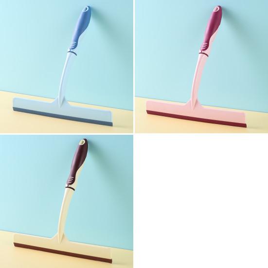 Shower Squeegee Glass Scraper Window Clean Accessories Household Cleaning Tool Rust-Resistant Long Handle Glass Wiper for Bathroom Kitchen