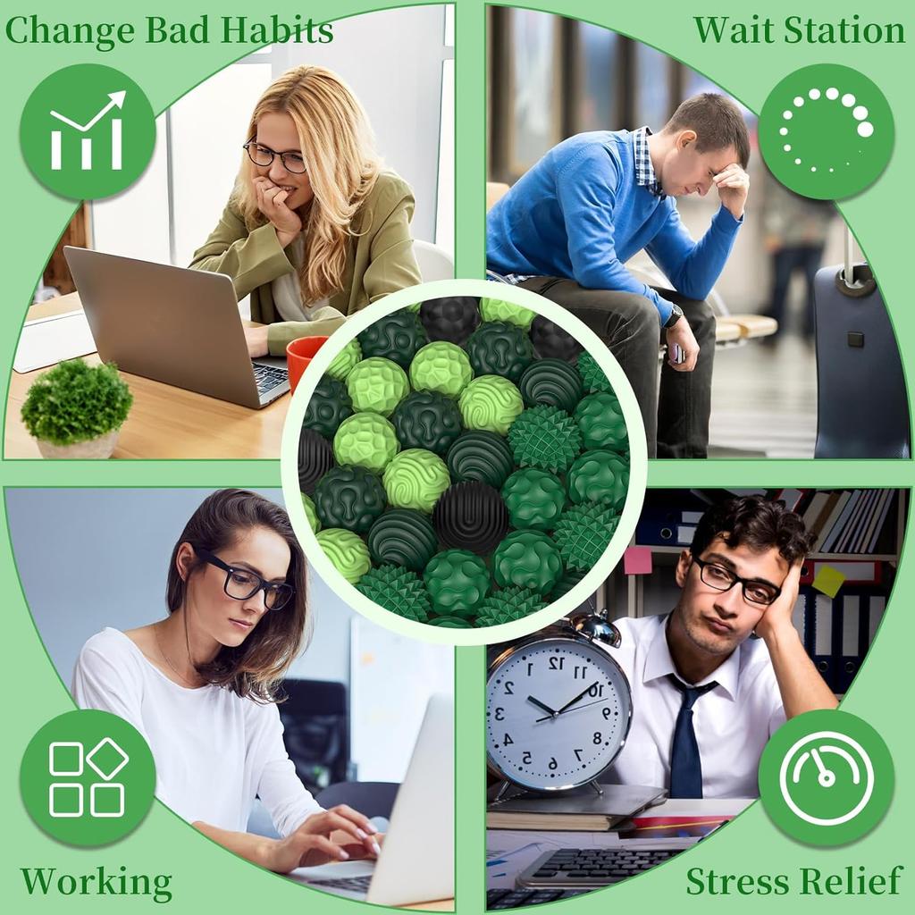 Магнитные Сенсорные Игрушки-Спиннеры - 8 шт. Силиконовые Мячики для Снятия Стресса для Взрослых и Подростков Бесшумные Магнитные Настольные Игрушки-Спиннеры с Текстурой