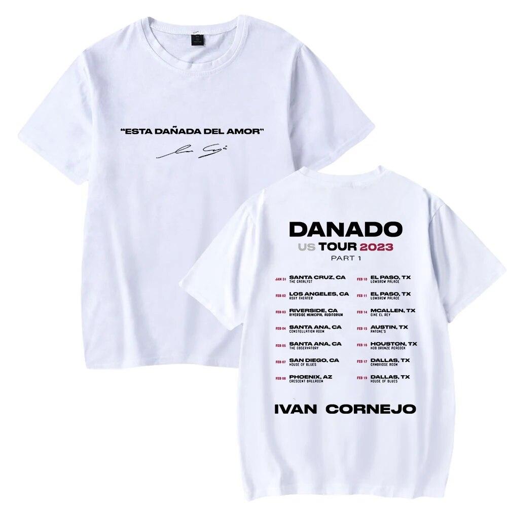 Футболка Ivan Cornejo Danado US Tour 2023 Merch, футболка с круглым вырезом и короткими рукавами, женская футболка унисекс, одежда в стиле хип-хоп, унисекс