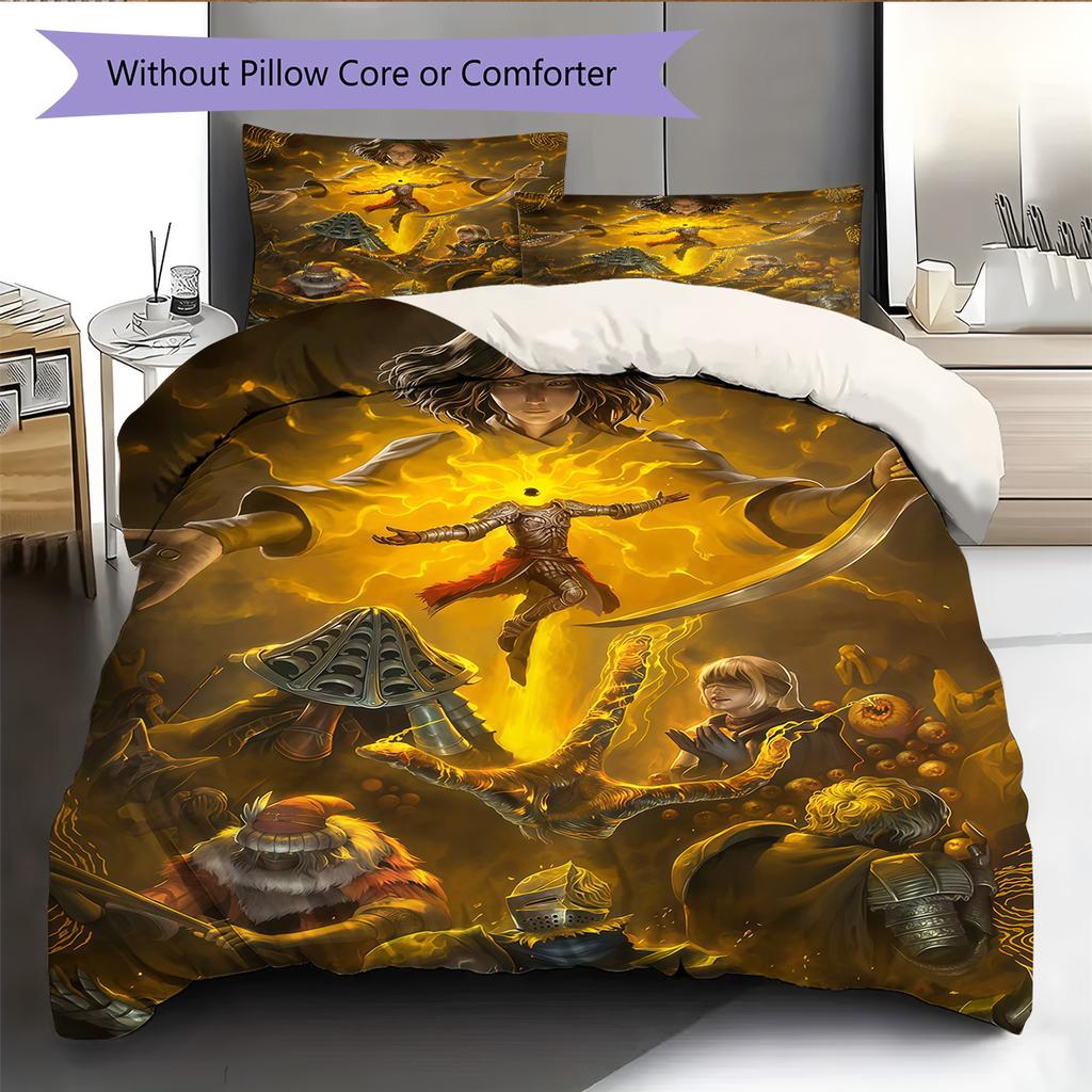 Elden Ring  Pattern Bedding Quilt Set Quilt Cover Pillowcase Home Decoration Birthday Gift (1 * duvet cover + 2 * pillowcase, without core)