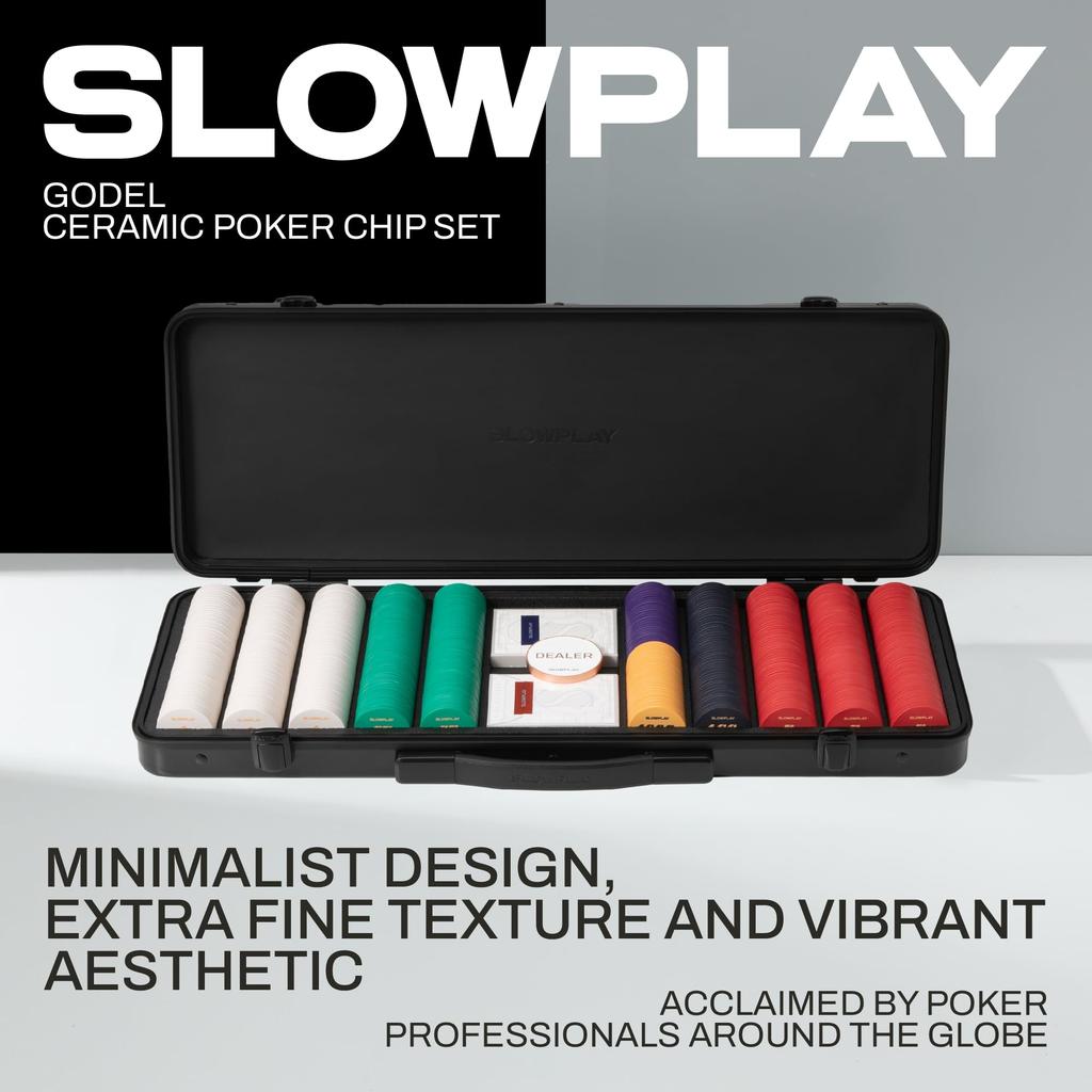SLOWPLAY Godel Ceramic Poker Chip Set for Texas 500 chips фишка 39 мм сделана в Германии прочный поликарбонатный футляр для фишек включен Hold'em, [включает стоимость],