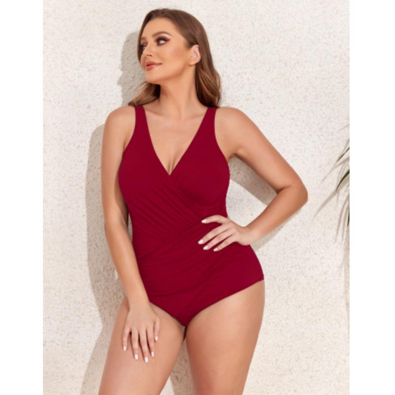 2024 Stylish Plus Size Women's One-Piece Bikini Swimsuit