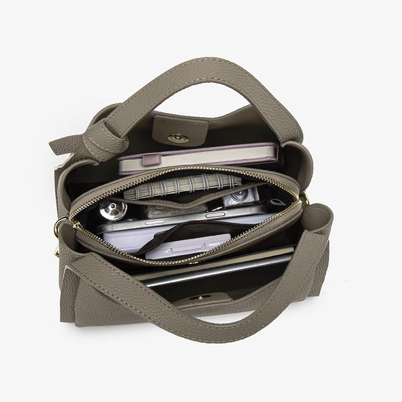 Супер огненная сумка-ведро женская 2025 осень и зима новая текстурированная большая вместимость портативная на плечо сумка-мессенджер атмосферная сумка для поездок