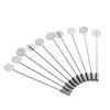 10Pcs Silver Lapel Stick Pin Base Brooch Glue On Collar Suit