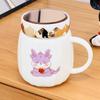 Mug Cute Cup with Lid Ceramic Breakfast Couple Coffee Cup Girl Creative Office Water Cup Straw Cup