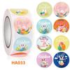 1inch 2.5cm Easter Cartoon Sticker Bunny Egg Decoration Roll Sticker Gift Sealing Happy Easter Day Holiday for small business