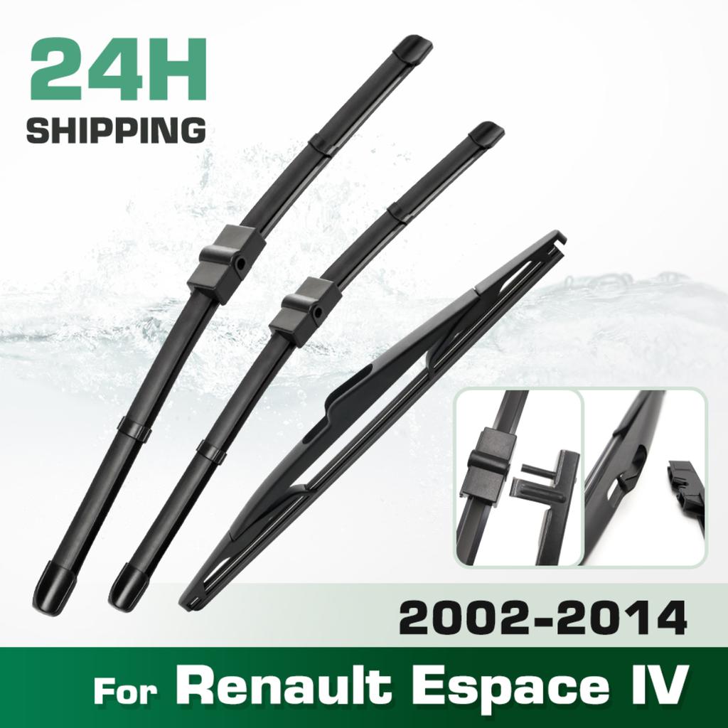 For Renault Espace IV 2002-2014 2003 2004 2005 Wiper Front & Rear Wiper Blades Windshield Windscreen Window Brushes 30"+26"+14