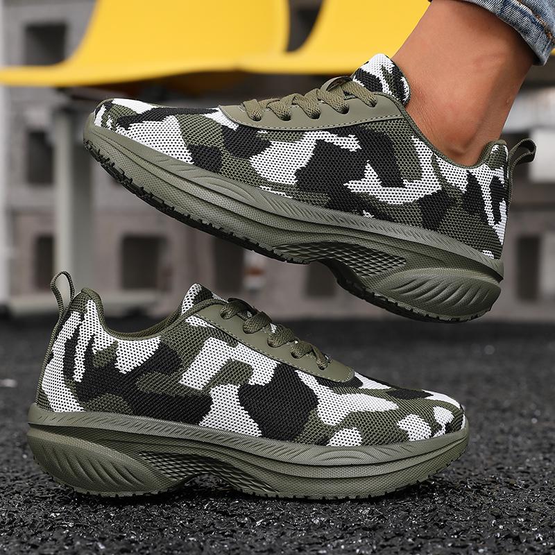 Wide Toe Sneakers For Women Breathable Soft Sole Camouflage Walking Shoe New Military Training Special Off-Road Flat Men'S Shoes
