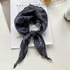 Lightweight Floral Triangle Scarf Korean Style Thin Vintage Neck Scarf Head Wrap Breathable Cotton Linen Scarf for Women