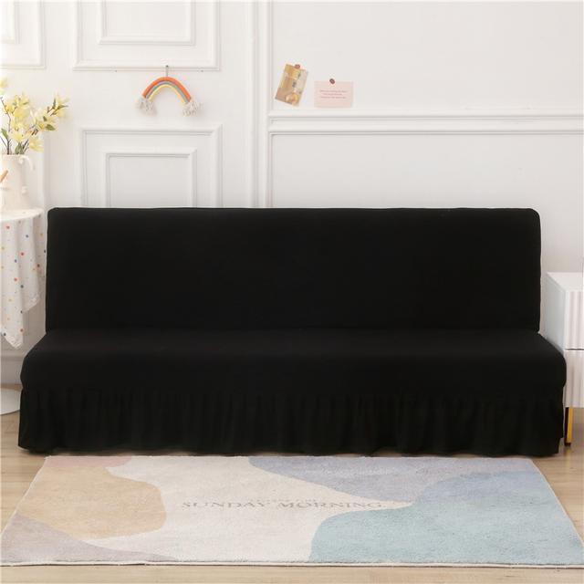 Nordic Solid Color Sofa Bed Cover Elastic Spandex Armless Sofa Slipcovers Folding Sofas Skirt Cover For Living Room Home Decor