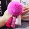Cute Rabbit Fur Ball Keychain Tassel Pendant for Women Mobile Phone Case Car Ladies Bag Plush Pendant