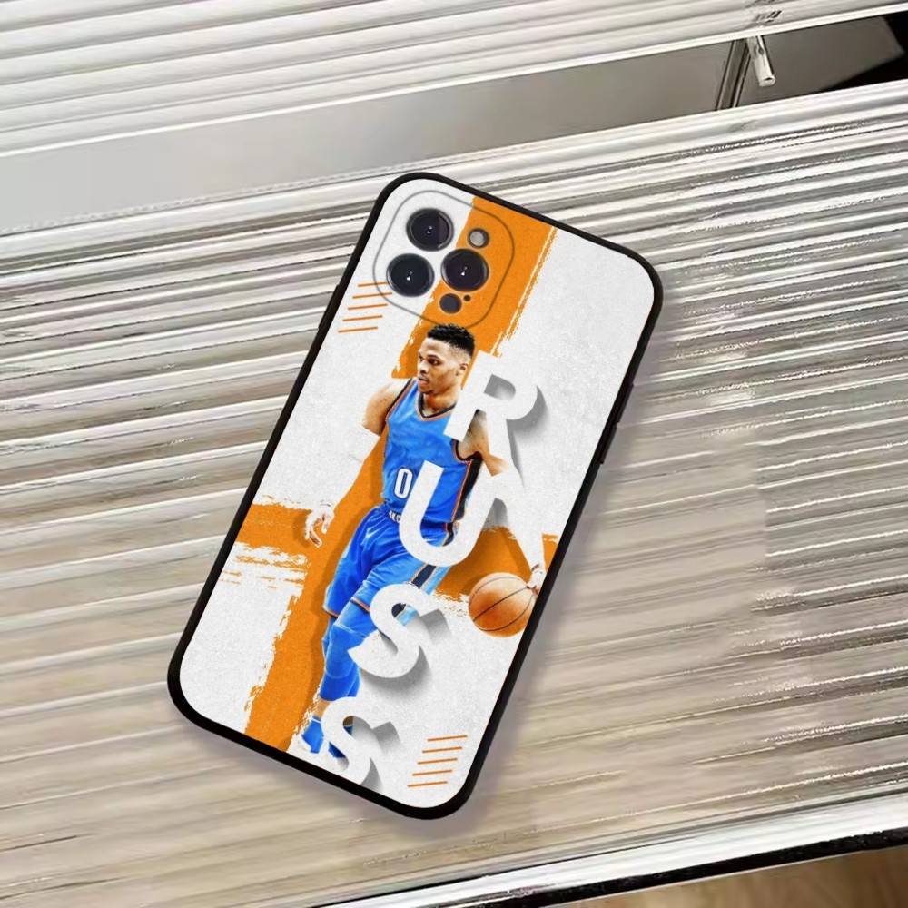 Чехол для телефона Russell W-Westbrook Basketball Support для iPhone 17,16,15,14,13,12,11 Plus,Pro Max,XS,Мягкий черный чехол