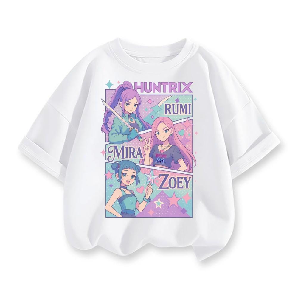 Children's T-shirt Girls' Casual Top Short Sleeve Cartoon Printed Pattern T-Shirt Girls