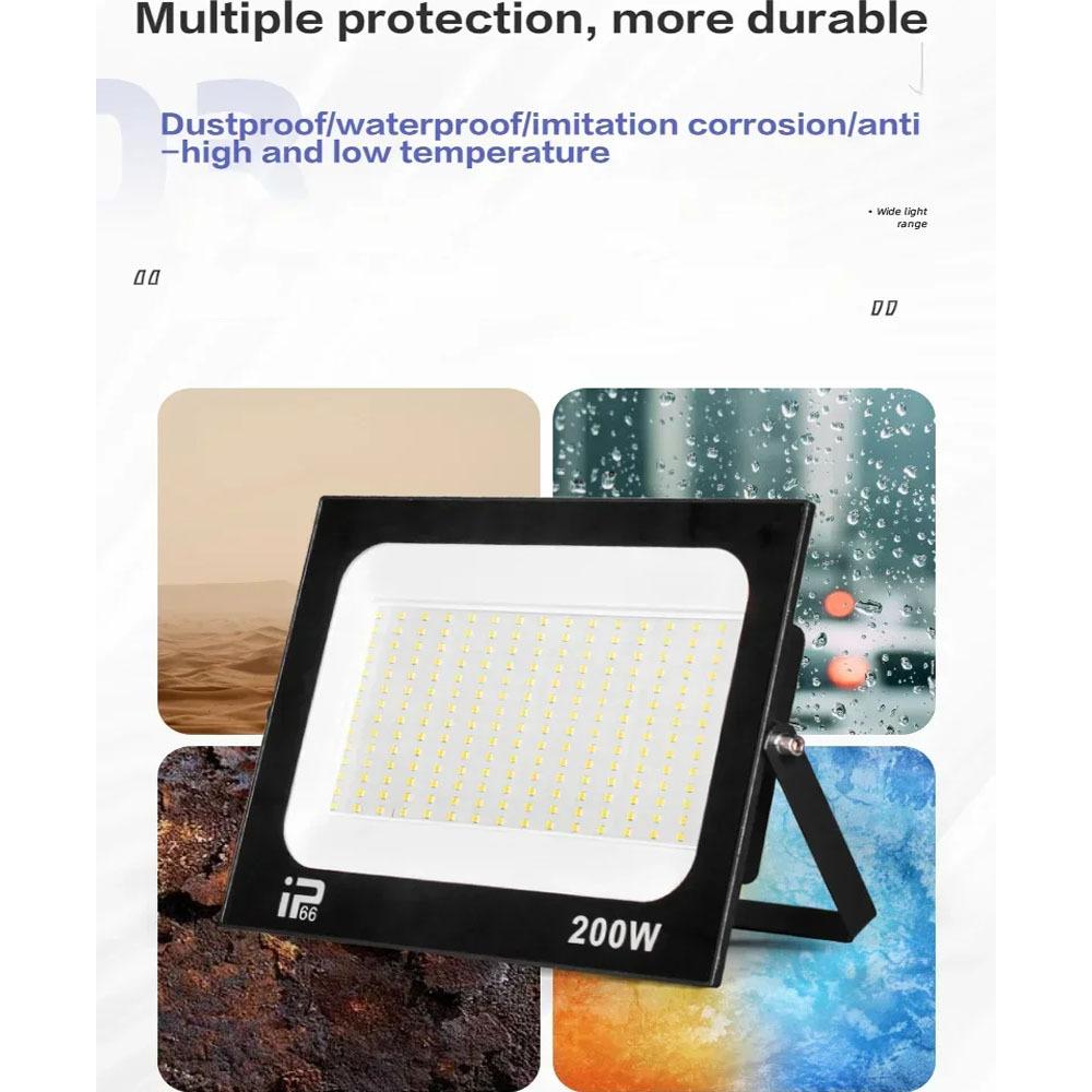 AC220V LED Flood Light Spotlight IP66 Waterproof Outdoor Garden Porch Courtyard Lamp  6500K Garage Gate Wall Lamps 100W 150W 200W