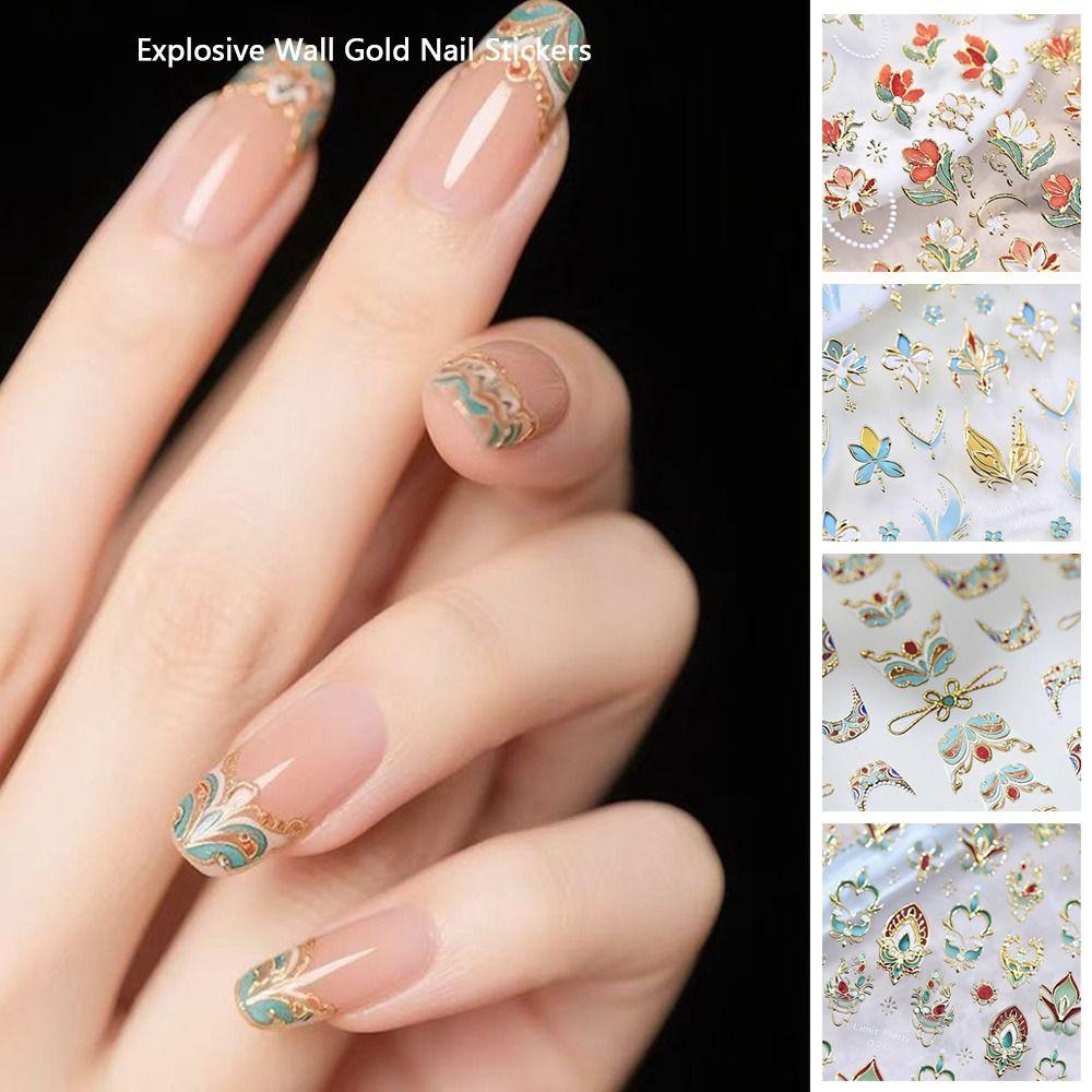 Imitation Gemstone 5D Nail Stickers Shiny Palace Nail Decals Nail Decorations DIY Manicure
