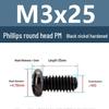 Yigu Black Nickel Carbon Steel PM Phillips Round Head Screws m2-m4 Pan Head Machine Screws for Electronics