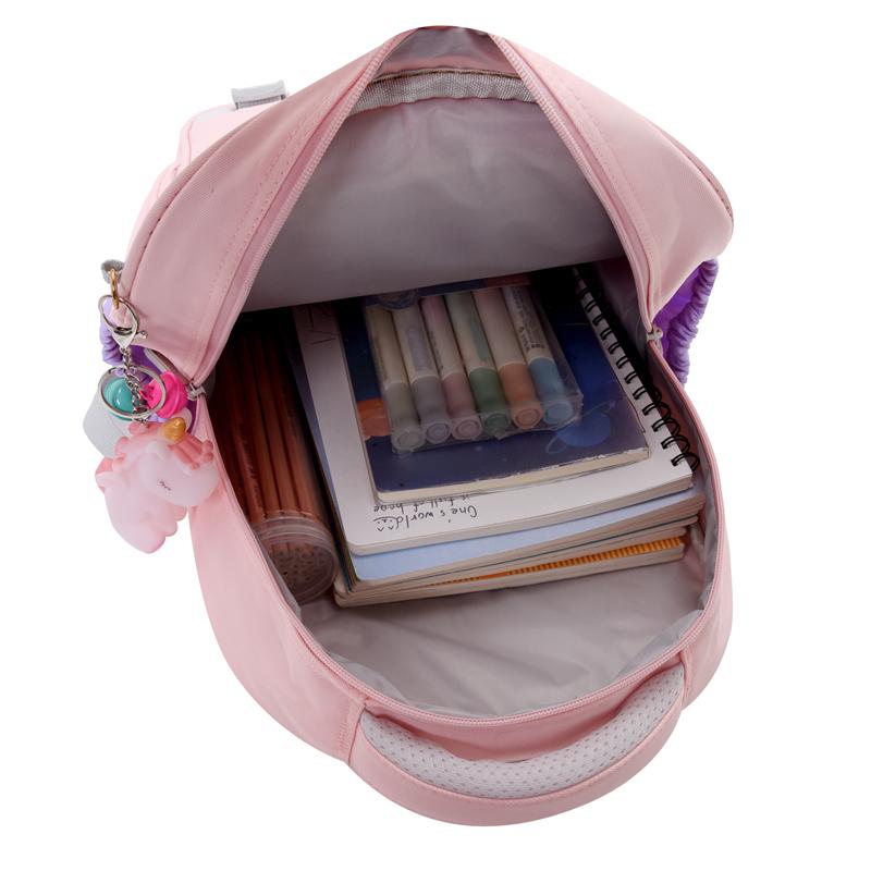 Школьная сумка для школьников, большой вместительный рюкзак для девочек, цветной блок, милый детский рюкзак