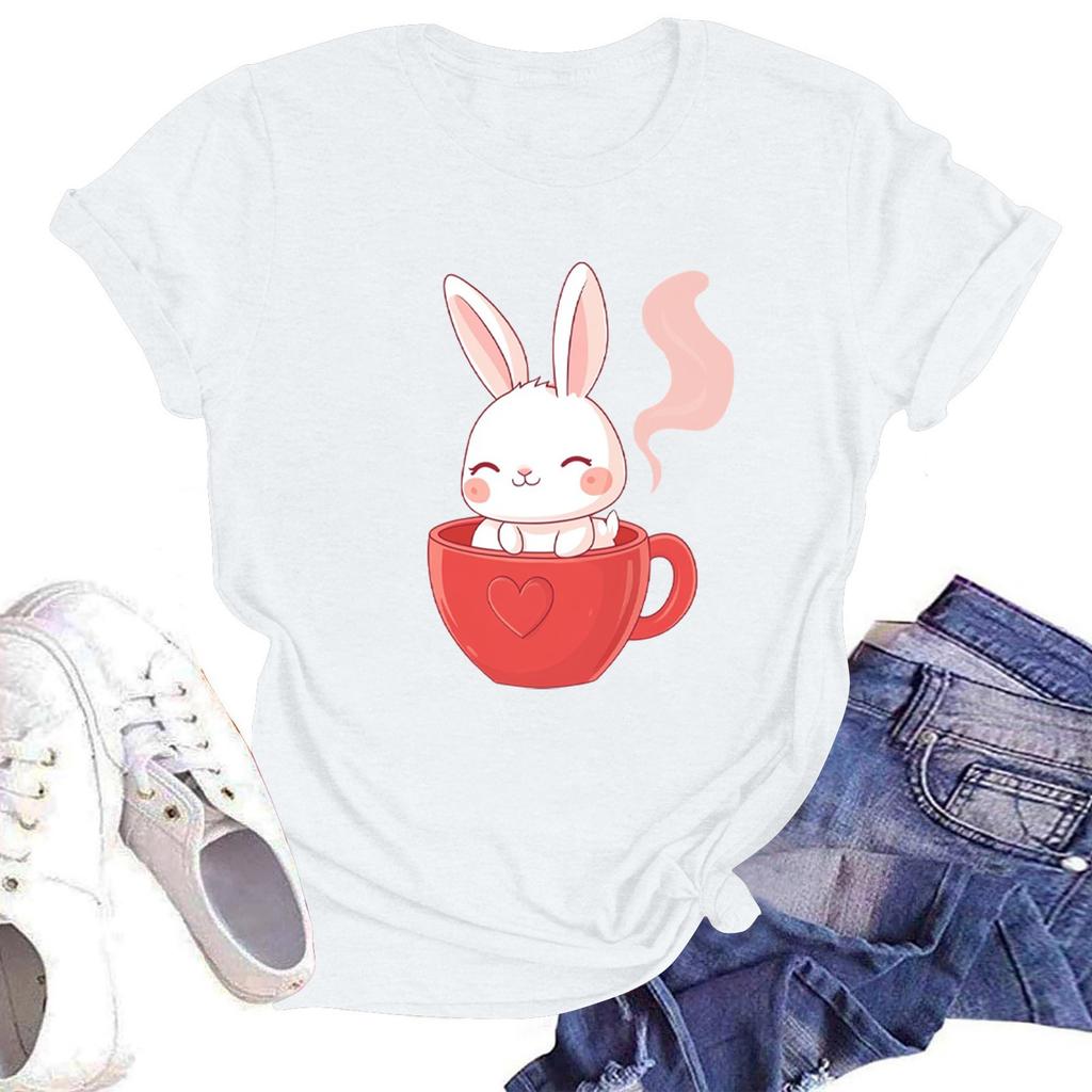 Женская повседневная футболка с круглым вырезом и короткими рукавами с принтом