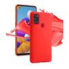 Coque de protection - Toproduits® - Samsung Galaxy A21S - Verre trempé - Rouge - Bords noirs courbés