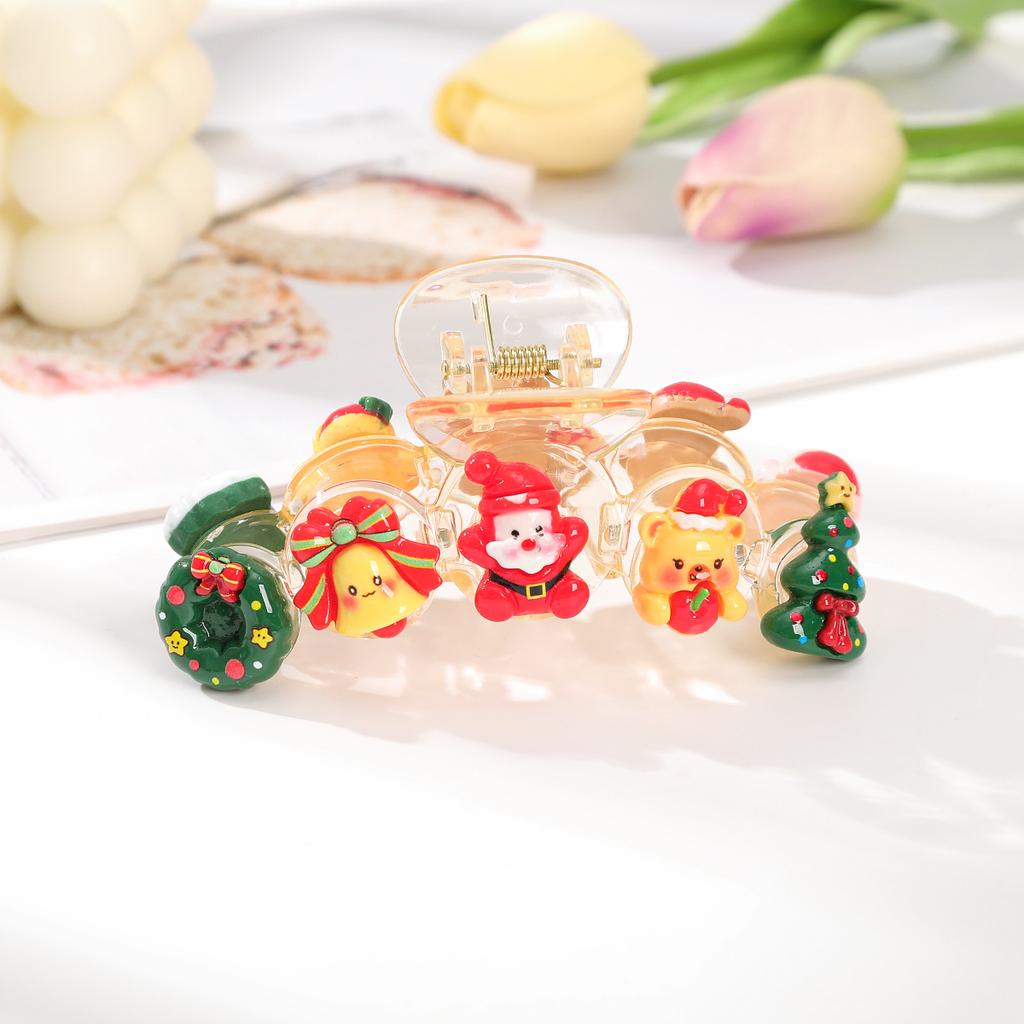 AWAYTR Рождественские украшенные заколки для волос акриловые заколки-крабы для женщин и девочек подарок аксессуары для волос праздничный головной убор