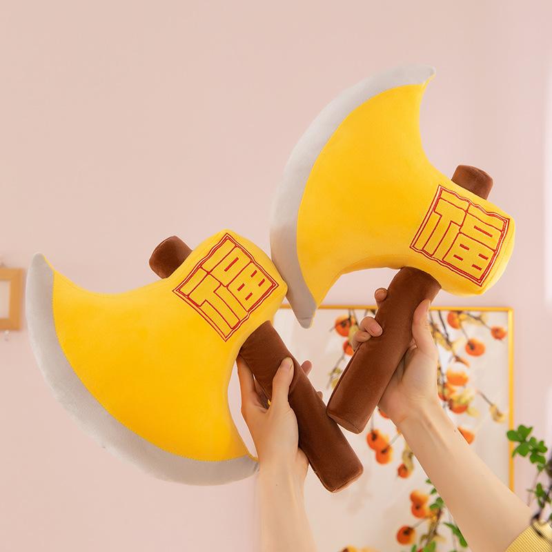 Креативная плюшевая подушка Golden Axe Сувенир из Зала Ушу Иероглиф Фу Домашнее украшение Детская кукла