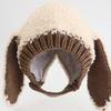 Knit Poofy Ear-shaped Newborn Hat, FREE, Beige, Popular Baby Clothes In Korea