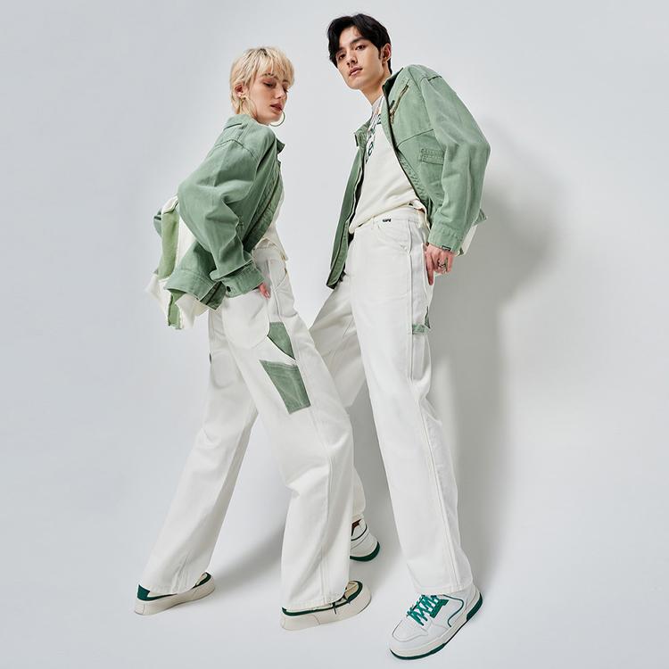 Lee X Randomevent Lee X RANDOMEVENT Jeans Unisex Ecru Moderate Straight Fit Pants LUB005304201690A02337
