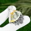 Trillion Plume Agate Gemstone 925 Silver Bezel Daughter Handmade Pendant Jewelry