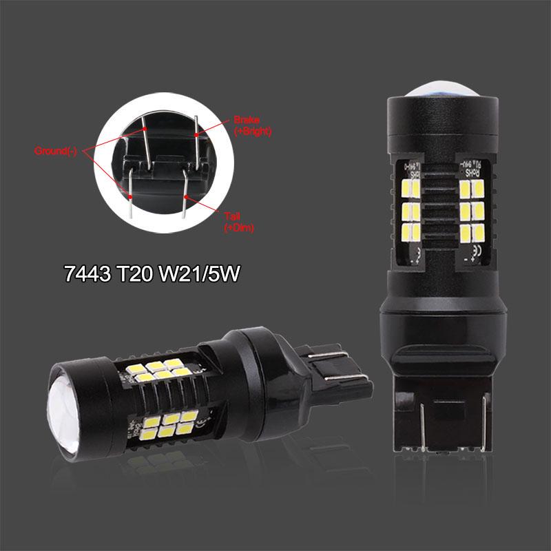 2шт 1200Lm T20 W21W LED W21 / 5W LED WY21W 7440 7443 Светодиодная лампа T25 3157 3156 p27 / 7w автомобильный тормозной фонарь заднего хода 12 В лампа указатель поворота