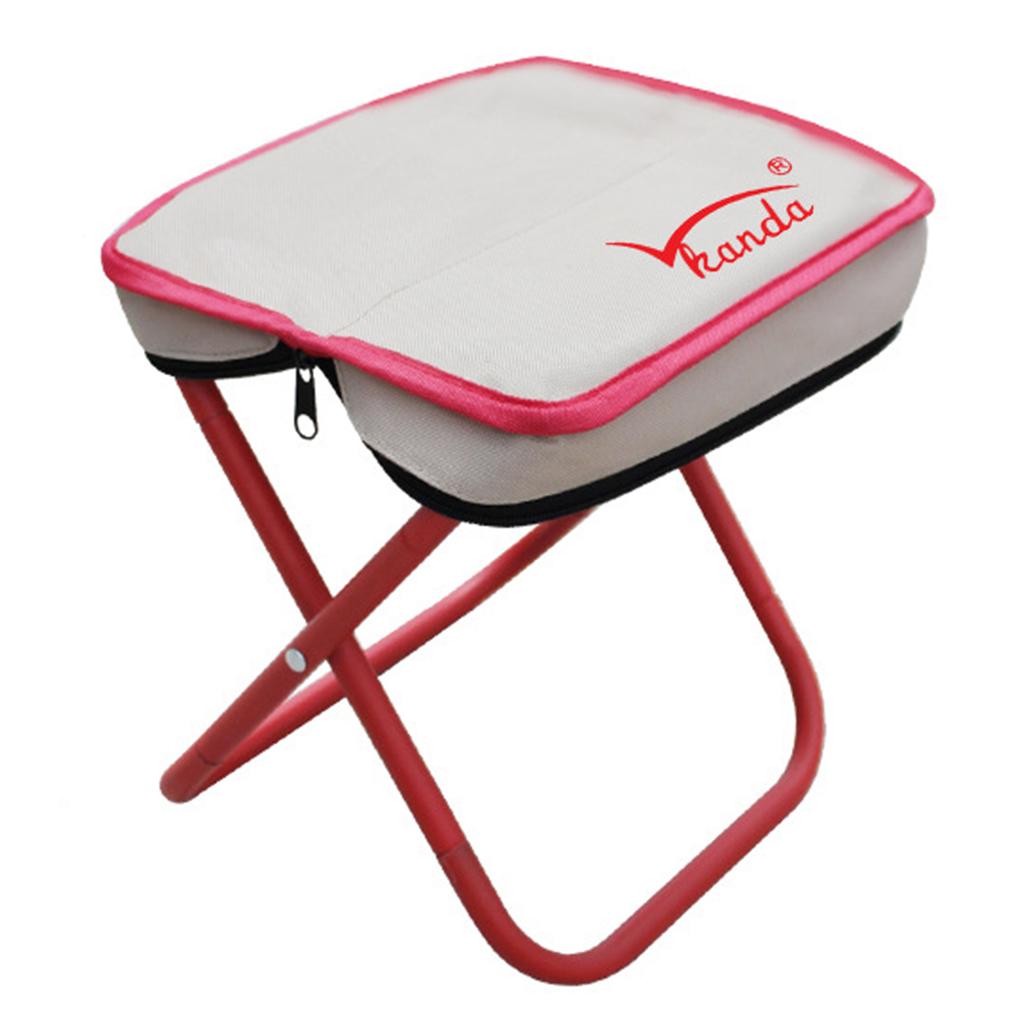 Folding Camping Stool With Bag Portable Metal Compact Camp Footrest Stool Storage Chair For Outdoor Hiking Travel Furniture
