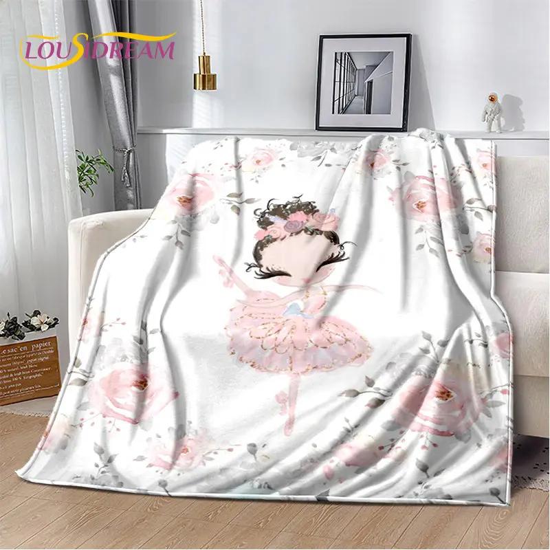 Cute Ballet Girl Ballerina Unicorn Cartoon Soft Plush Blanket,Flannel Blanket Throw Blanket for Living Room Bedroom Sofa Picnic