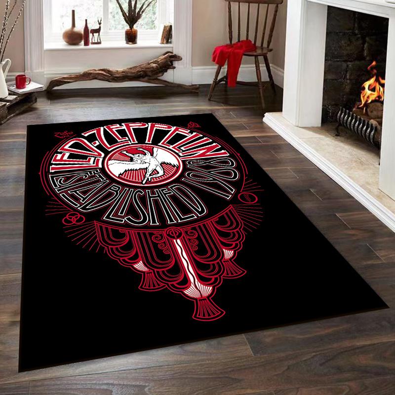Led Zeppelin Logo Design Rug Non-slip rug suitable for living room and bedroom sofas